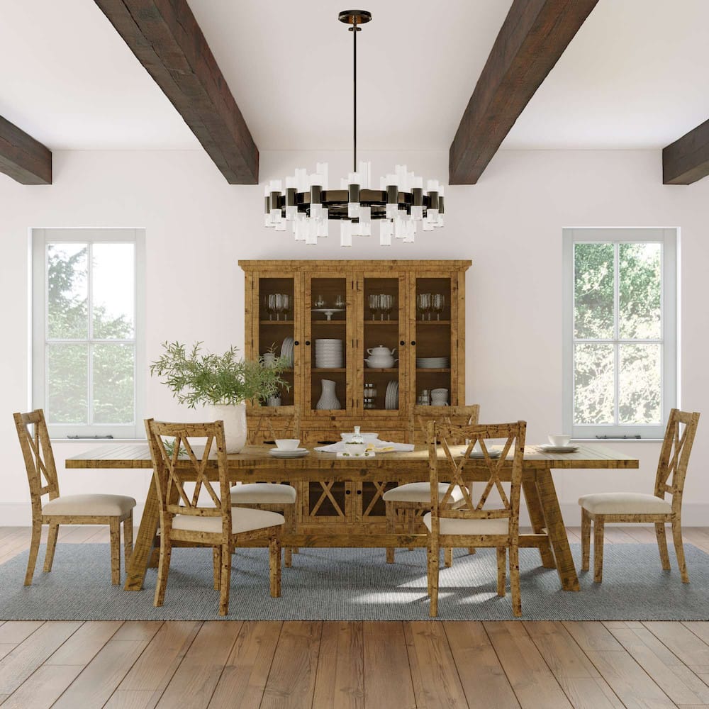 Jofran - Telluride Seven Piece Rustic Distressed Pine 127in Extendable Dining Set, Gold - 1801-42D-7X view 10
