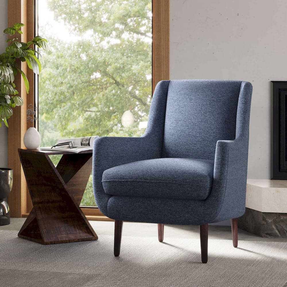Jofran - Theo Mid-Century Modern Contemporary Upholstered Accent Chair, Navy - THEO-CH-NAVY view 9