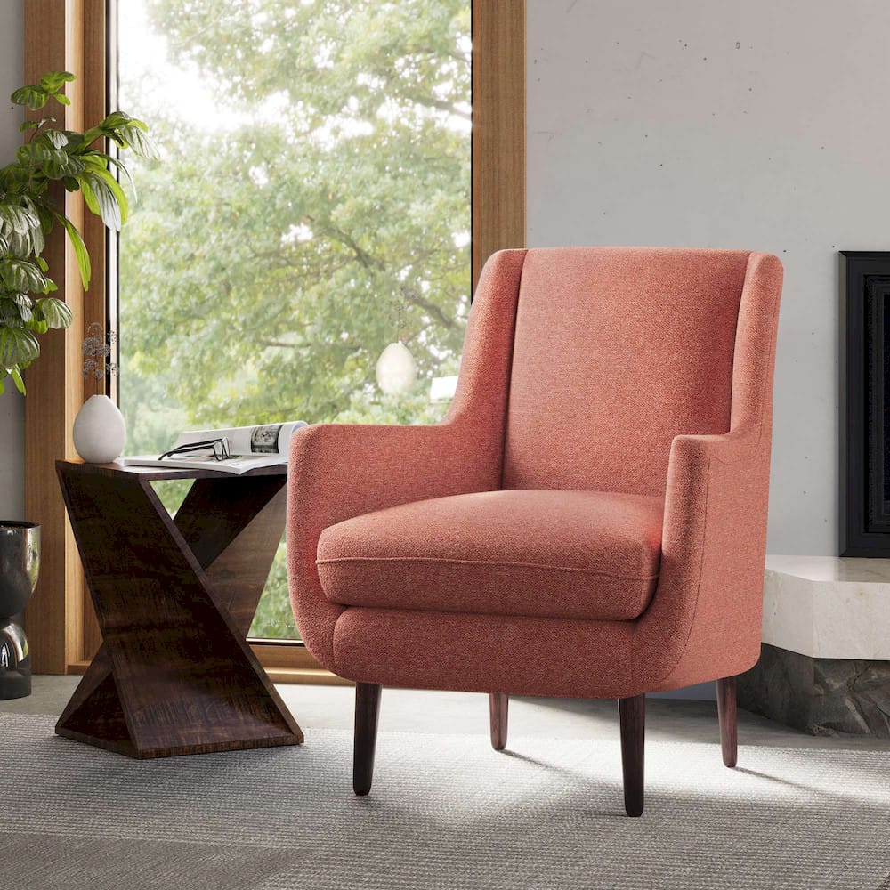 Jofran - Theo Mid-Century Modern Contemporary Upholstered Accent Chair, Rose - THEO-CH-ROSE view 9