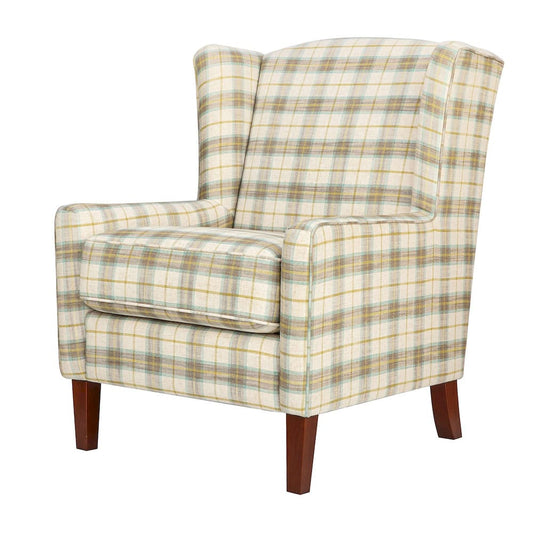 Jofran - Thompson Traditional Classic Wingback Upholstered Accent Chair, Plaid - TAYLOR-CH-MULTI view 2