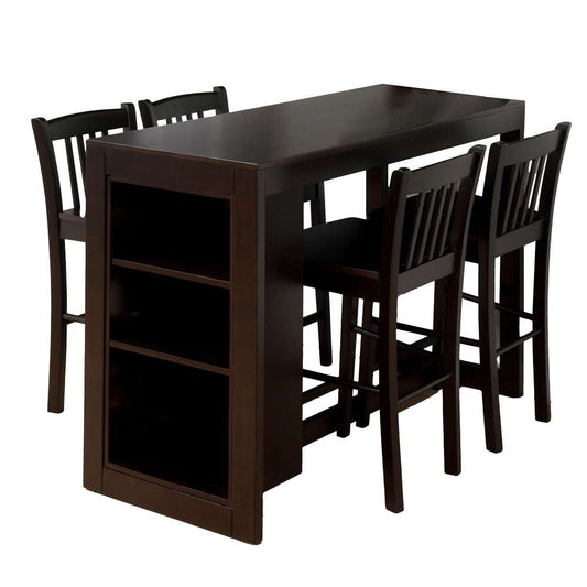Jofran - Tribeca Five Piece Counter Height 48in Contemporary Dining Set with Cross-Back Barstools and Storage - 810EC-48BS293KDKT veiw 2