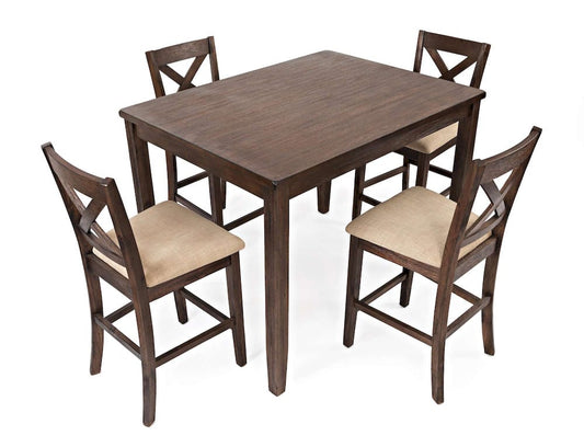 Jofran - Walnut Creek 5 Pack Dining Set - Counter Height Table with 4 Stools - 1876 view 2