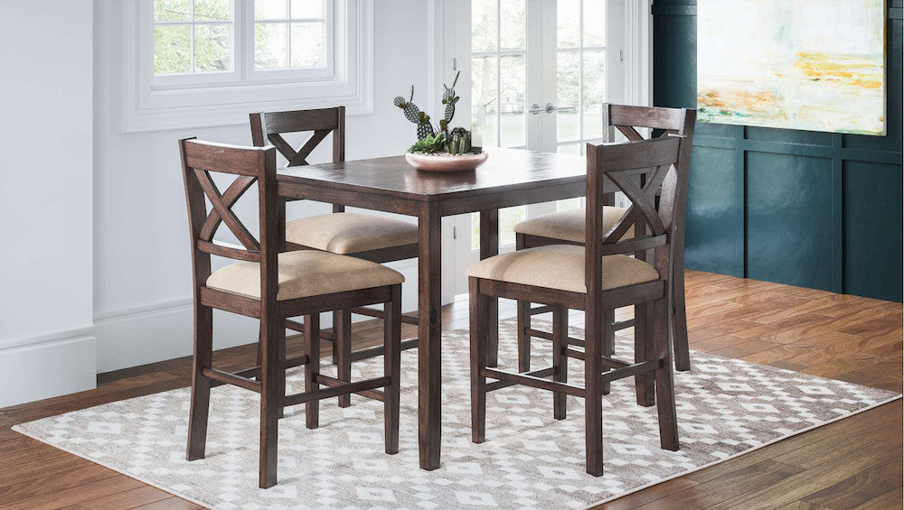 Jofran - Walnut Creek 5 Pack Dining Set - Counter Height Table with 4 Stools - 1876 view 11