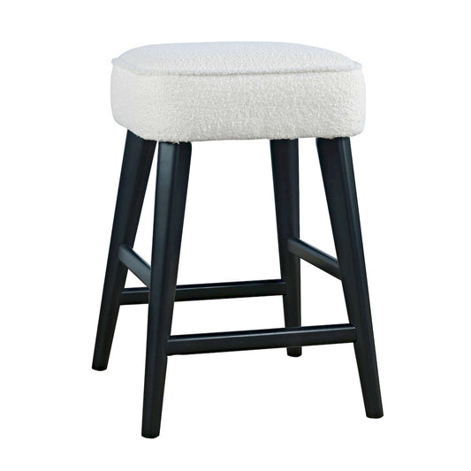 Jofran - Wes Mid-Century Modern Boucle Upholstery Backless Counter Barstool (Set of 2) - Black - 2271-WESBLBLK view 2