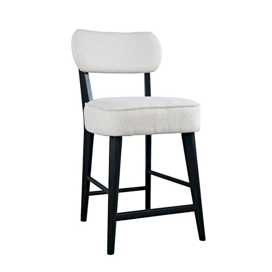 Jofran - Wes Mid-Century Modern Boucle Upholstery Counter Barstool (Set of 2) - Black - 2271-WESSTBLK view 2