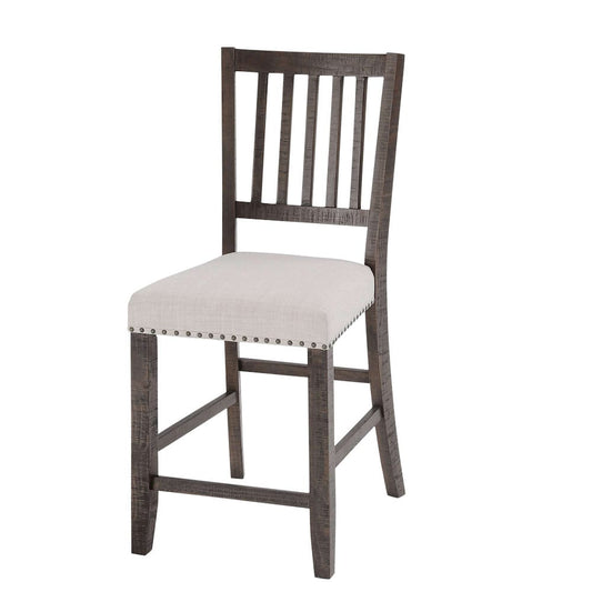 Jofran - Willow Creek Slatback Upholstered Counter Stool (Set of 2) - Distressed Brown - 2021-BS418KD view 2