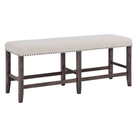 Jofran - Willow Creek Solid Pine Counter Height Dining Bench - Distressed Brown - 2021-BS56KD view 2