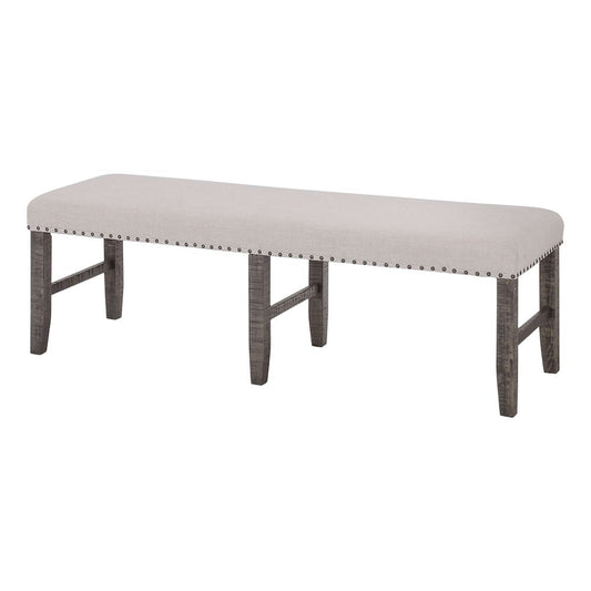 Jofran - Willow Creek Solid Pine Upholstered Dining Bench - Distressed Brown - 2021-56KD view 2