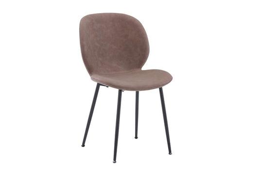 Jofran - Wright Contemporary Upholstered Faux Leather Dining Chair (Set of 4) Camel Brown - 2201EC-WRIGHTCHAIR view 2