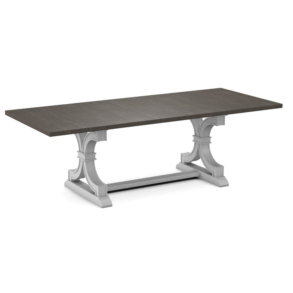 John Thomas Furniture - Curated 40X78X94 Table Top in Nickel with Sonoma Trestle Base in Chalk - CTT-4094-187/CTB-73-28 view 1
