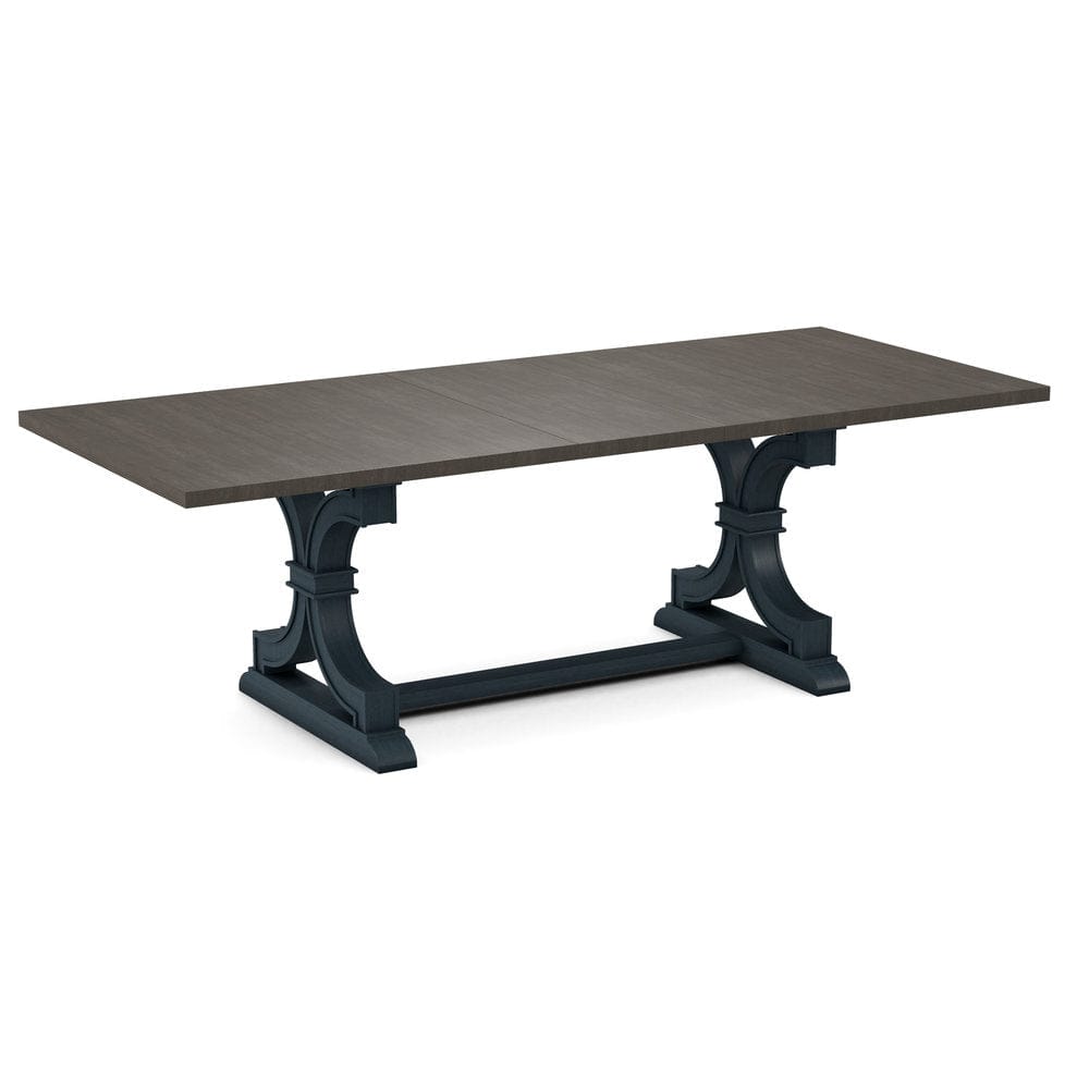 John Thomas Furniture - Curated 40X78X94 Table Top in Nickel with Sonoma Trestle Base in Denim - CTT-4094-187/CTB-73-81 view 1