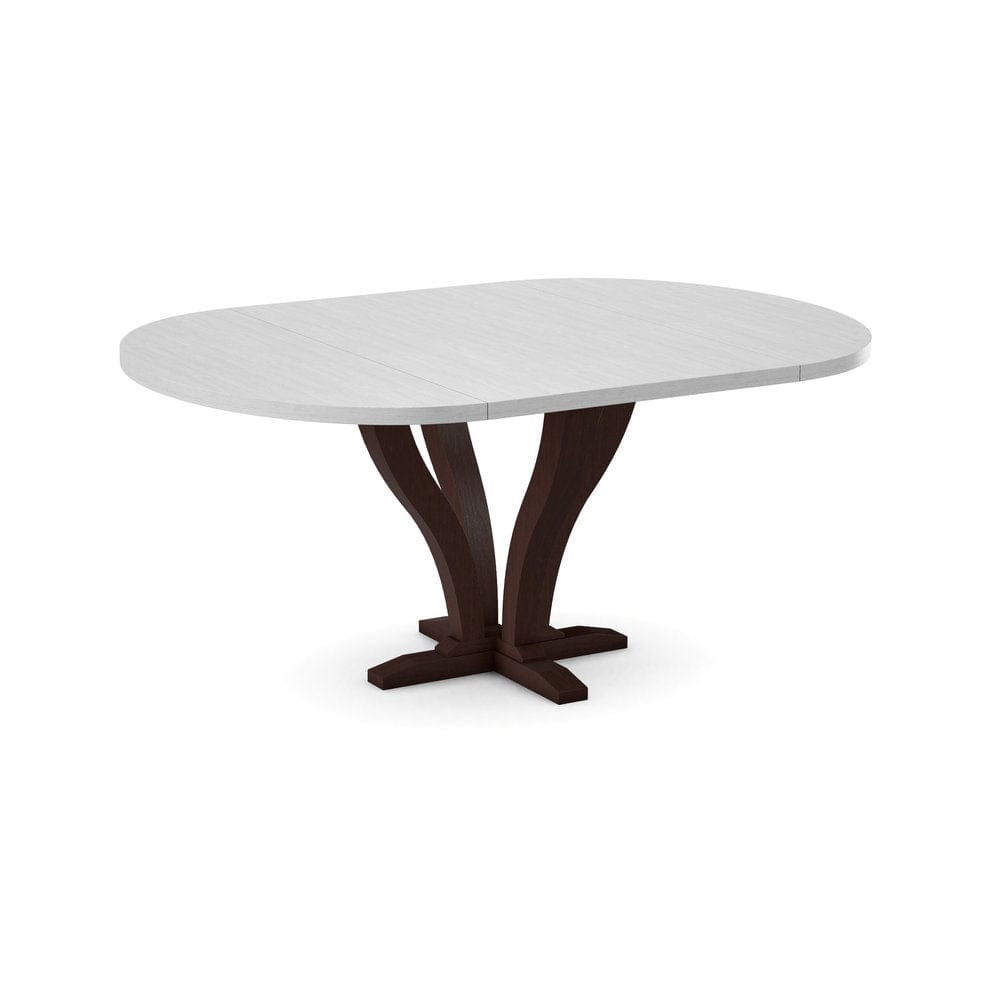 John Thomas Furniture - Curated 48X48X66 Table Top in Chalk with Pedestal Base in Cognac - CTT-4866-28/CPB-25-51 view 1