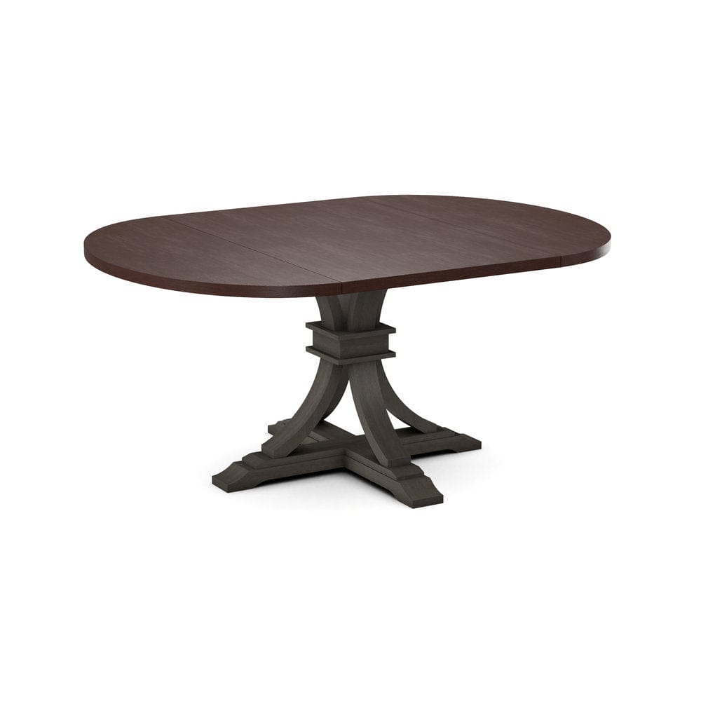 John Thomas Furniture - Curated 48X48X66 Table Top in Cognac with Flair Pedestal Base in Nickel - CTT-4866-51/CPB-23-187 view 1