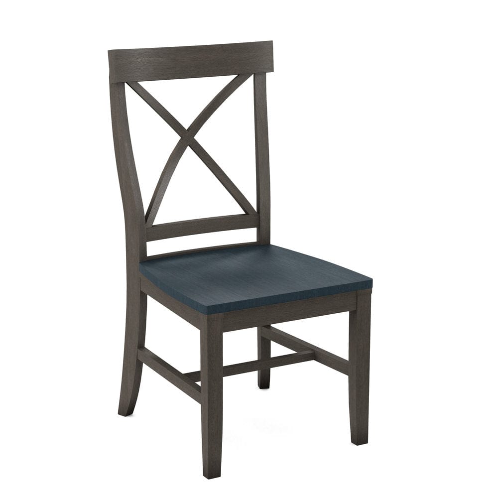 John Thomas Furniture - Curated Creekside Chair Assembled Frame in Nickel Seat and Denim (Set of 2) - CC-87B-187-81 view 1