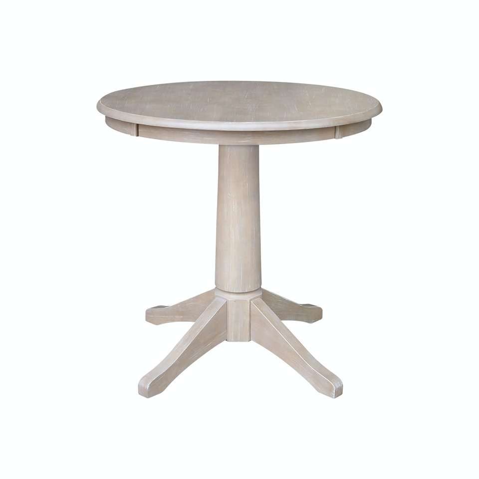 John Thomas Furniture - Dining Essentials - 30 Round Table Top w/ 30inH Transitional Pedestal in Taupe Gray - T09-30RT_T09-27B veiw 1