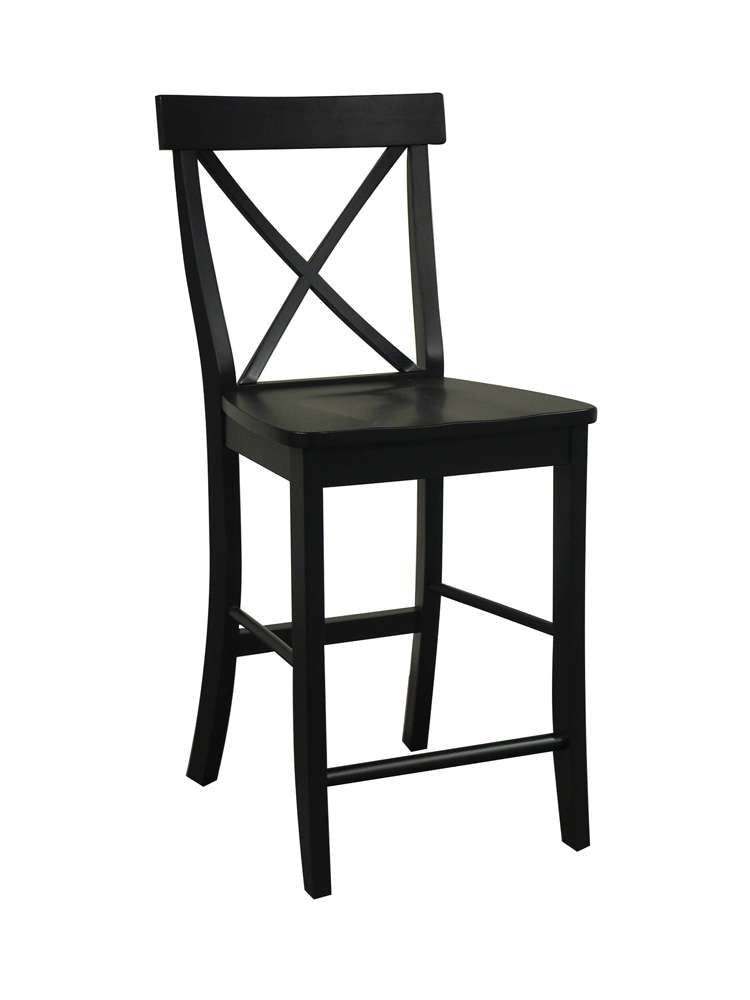 John Thomas Furniture - Dining Essentials - Black 24in X Back Stool Rta - S46-6132 veiw 1