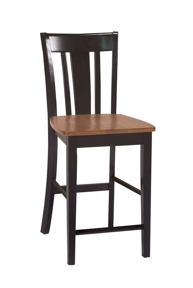 John Thomas Furniture - Dining Essentials - Black/Cherry 24in San Remo Stool Rta - S57-102 veiw 1