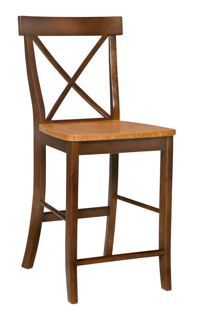 John Thomas Furniture - Dining Essentials - Cinnamon/Espresso 24in X Back Stool Rta - S58-6132 veiw 1