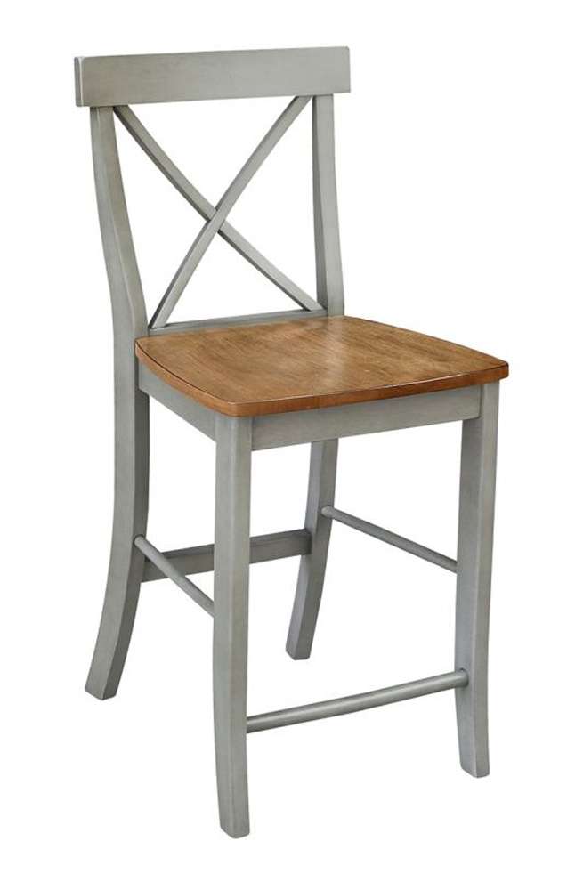 John Thomas Furniture - Dining Essentials - Hickory/Stone 24in X Back Stool Rta - S41-6132 veiw 1