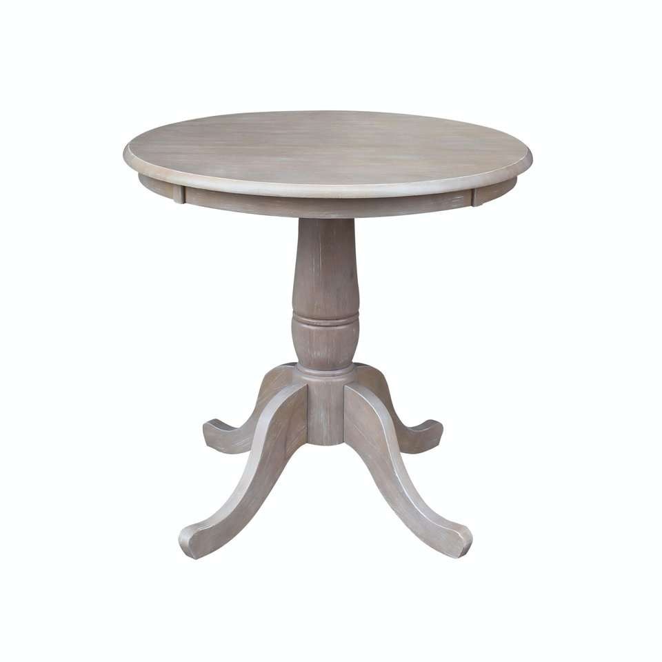 John Thomas Furniture - Dining Essentials - 30 Round Table top w/ 30inH Traditional Pedestal in Taupe Gray - T09-30RT_T09-30P veiw 1