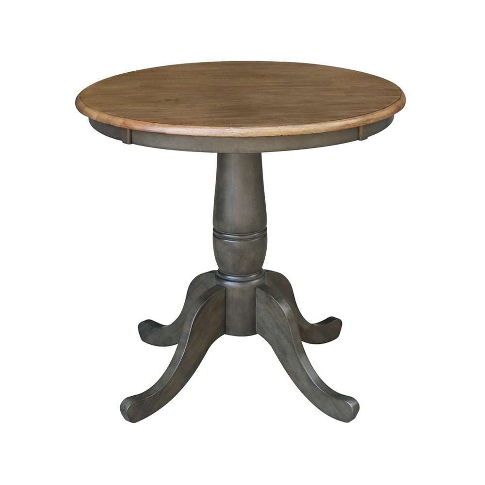 John Thomas Furniture - Dining Essentials - 30 Round Table Top w/30inH Traditional Pedestal in Hickory/Coal - T45-30RT_T145-30P veiw 1