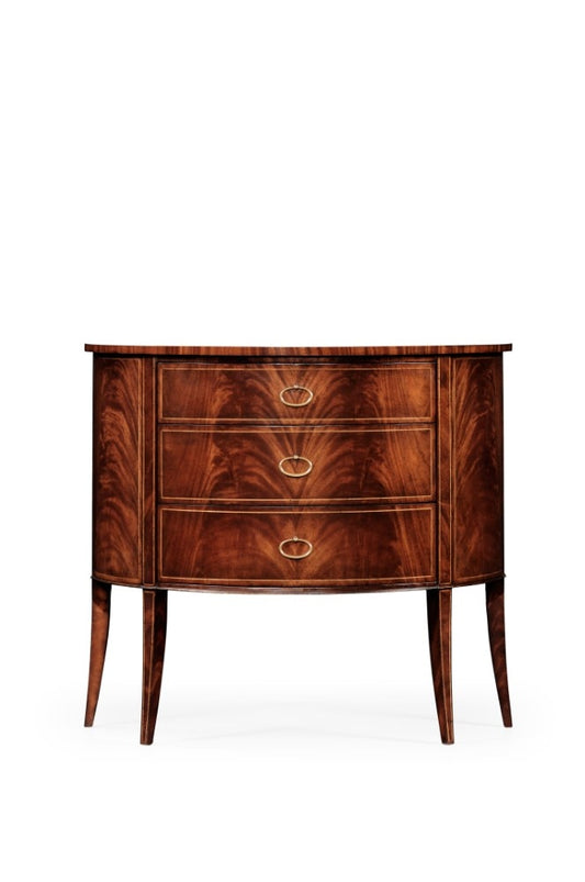 Jonathan Charles Fine Furniture - Clean and Classic Biedermeier Style Mahogany Demilune Cabinet - 494004-LAM veiw 2