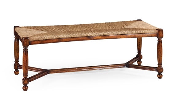 Jonathan Charles Fine Furniture - Country Farmhouse Two Seat Stool with Rush Seat - 492759-WAL veiw 1