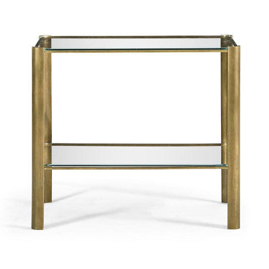 Jonathan Charles Fine Furniture - Brass & Glass End Table - 494975-LAB view 2
