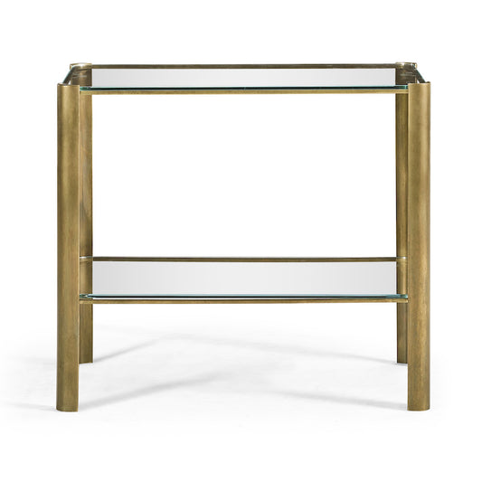 Jonathan Charles Fine Furniture - Brass & Glass End Table - 494975-LAB view 2