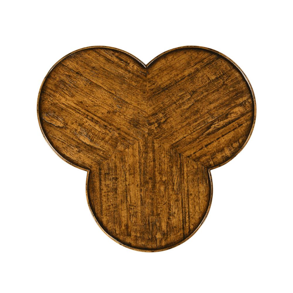 Jonathan Charles Fine Furniture - Casual Accents Country Walnut Trefoil Side Table - 491037-CFW veiw 3