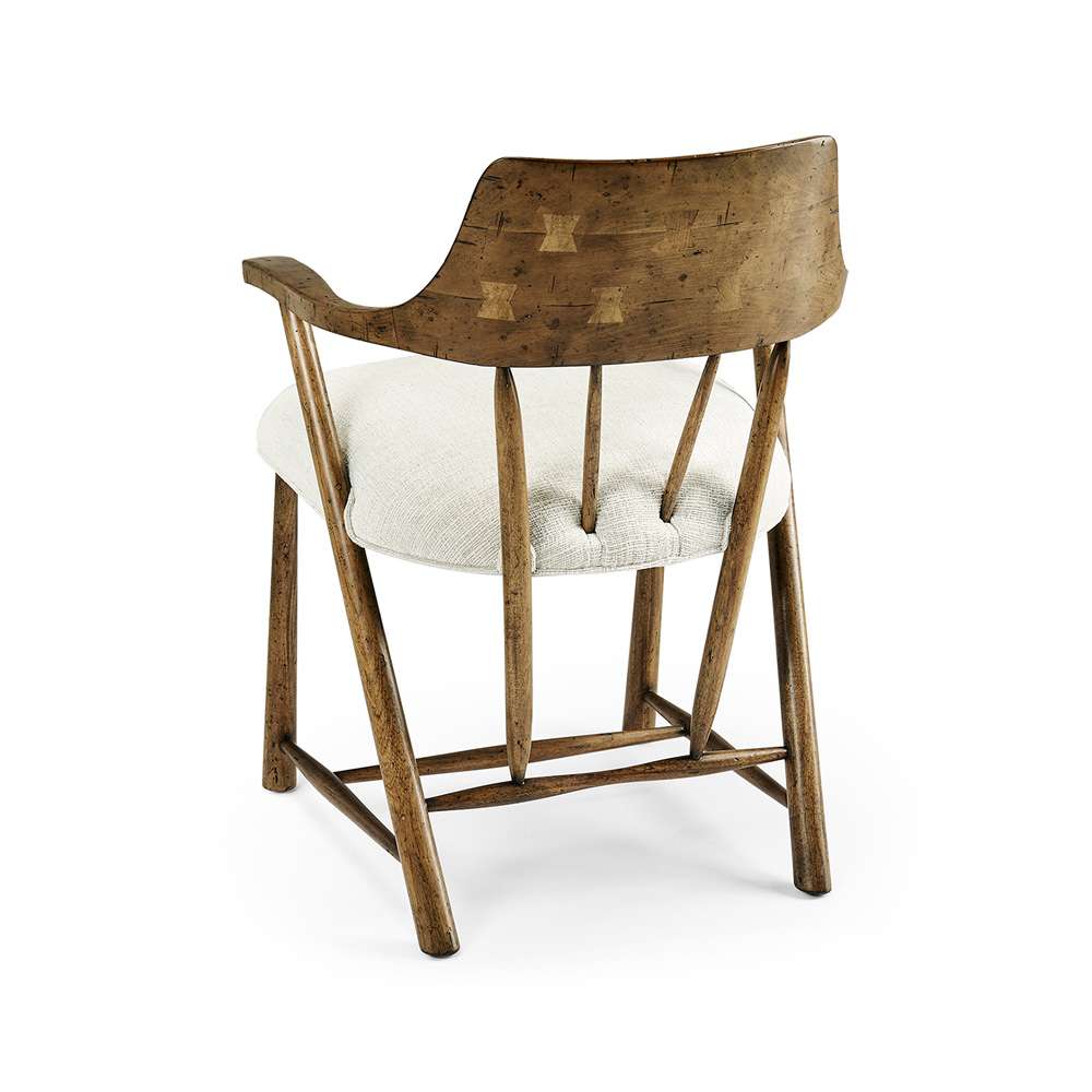 Jonathan Charles Fine Furniture - Casual Accents Medium Driftwood Captains Chair, Shambala - 492783-DTM-F400 veiw 4