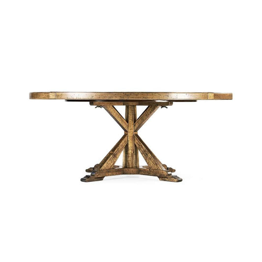 Jonathan Charles Fine Furniture - Casually Country Round 72in Solid Wood Dining Table in Medium Driftwood - 491101-72D-DTM veiw 2
