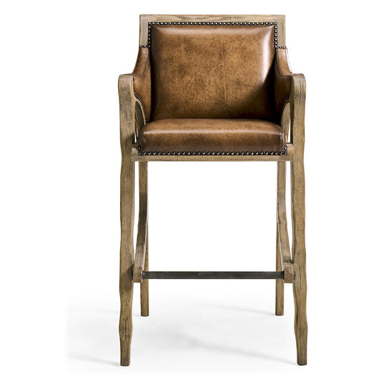 Jonathan Charles Fine Furniture - Echo Canyon Leather & Hide Bar Stool - 491256-FDO-BS-L044 view 2