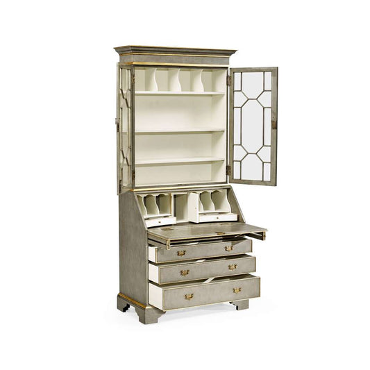 Jonathan Charles Fine Furniture - JC Traditional - Buckingham Georgian Grey & Gilded Secretary - 492260-PBG veiw 2