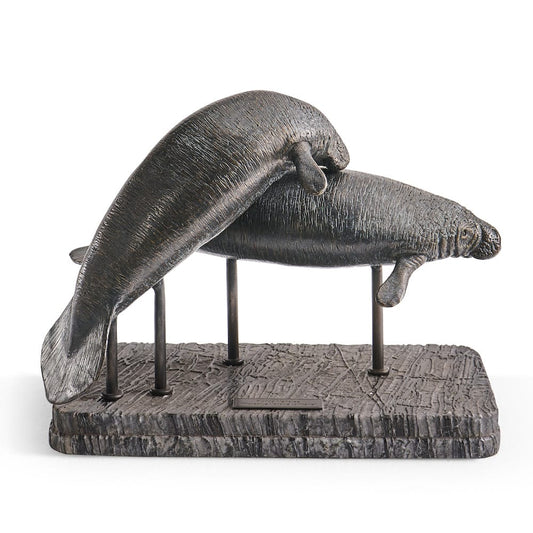Jonathan Charles Fine Furniture - Raised Manatee Bronze Statue with Marble Base - 496221-DRB view 2