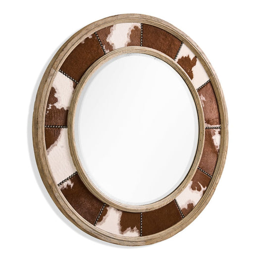 Jonathan Charles Fine Furniture - Sagehill Round Hide Mirror - 491264-TGO view 2