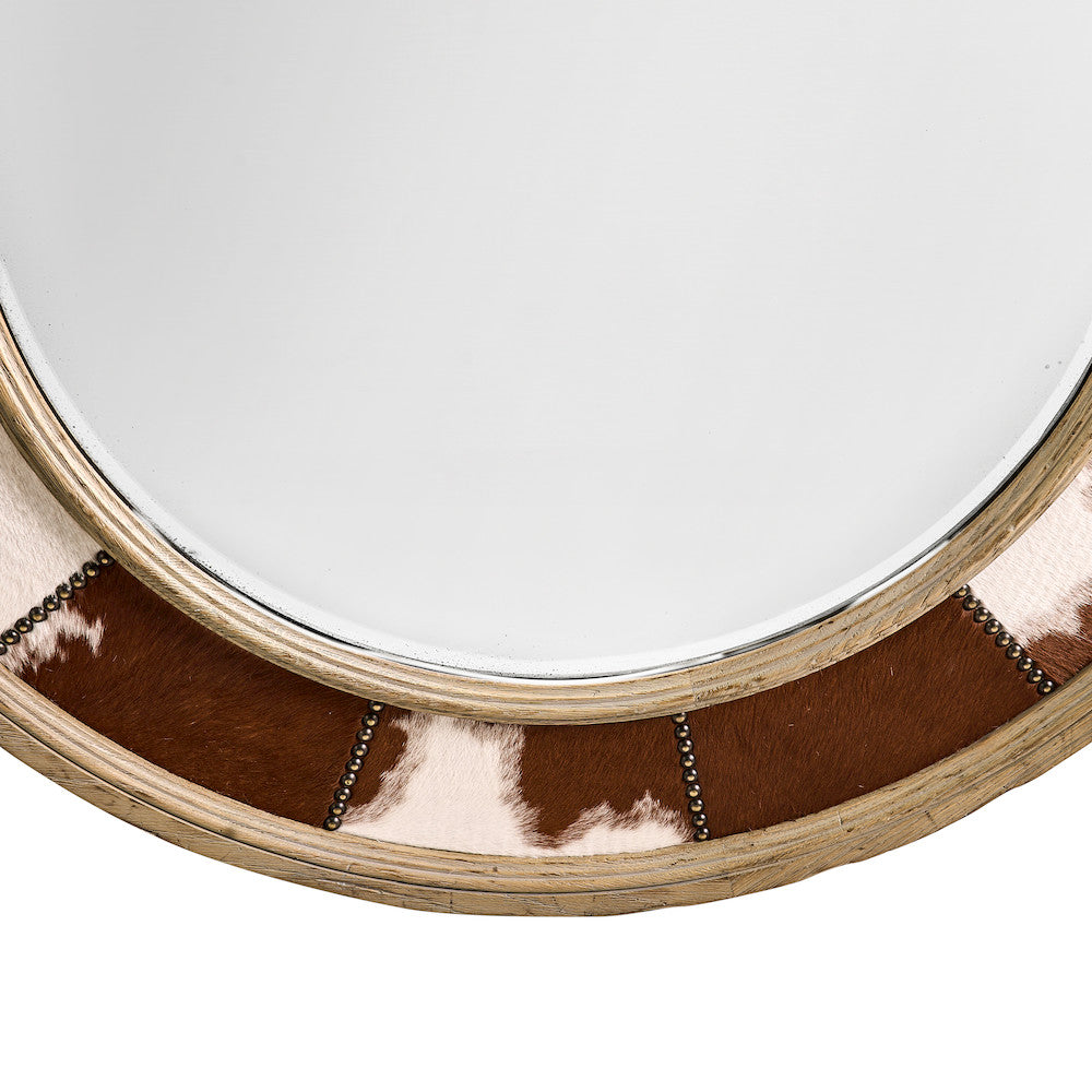 Jonathan Charles Fine Furniture - Sagehill Round Hide Mirror - 491264-TGO view 6