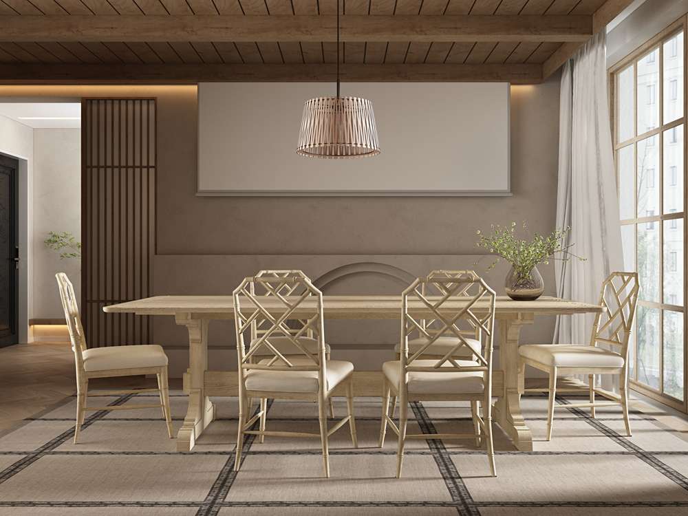 Jonathan Charles Fine Furniture - Timeless Epoch Trestle Dining Table in Stripped Oak - 003-2-A50-STO veiw 5