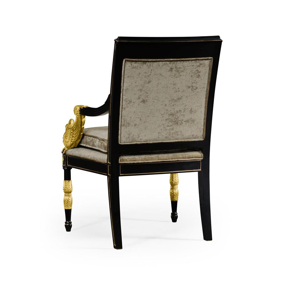Jonathan Charles Fine Furniture - Tribeca Swan Arm Chair - 494983-BLA-F005 veiw 3