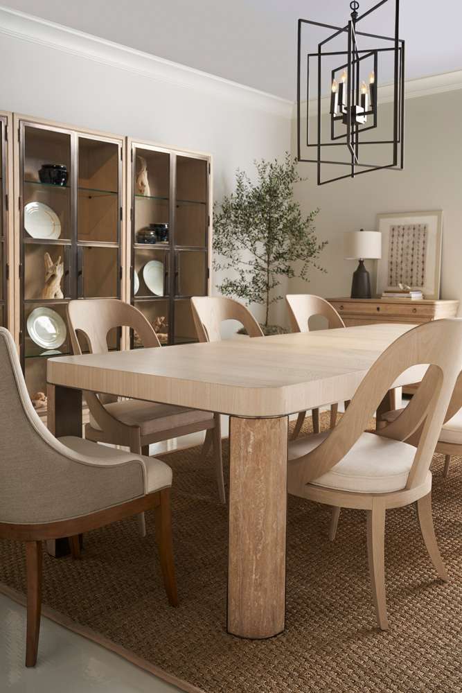 Jonathan Charles Fine Furniture - Water Upwelling Stone Leg Dining Table - 001-2-E60-TRV veiw 7