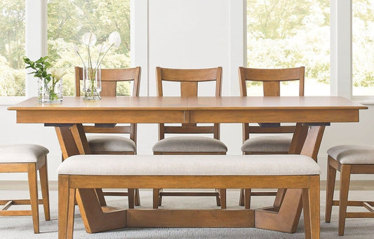 Kincaid Furniture - Kafe Cappuccino 80" Extendable Rectangular Trestle Dining Table - 317-747CP view 2