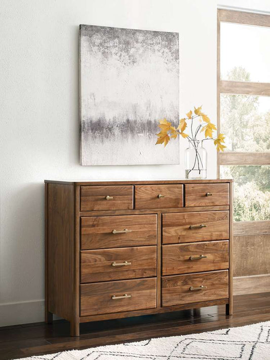 Kincaid Furniture - Monogram Walnut Flat Top Nine Drawer Dresser - 315-131 view 2