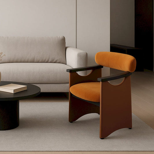 Klaussner Furniture - Elan - Velyx Dirty Orange Leather Arm Dining Chair - KLA-ELAN-B961 view 2