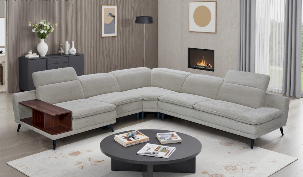 Klaussner Furniture - Everyday - Crescent Sectional Sofa - KLA-DAY-BC8075+R2.25TP+W+TP+LPCH view 1