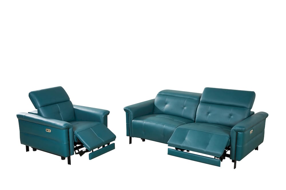 Klaussner Furniture - Everyday - Orlena Leather Marine Green Recliner And Sofa Set - KLA-DAY-BC8084-888 view 1