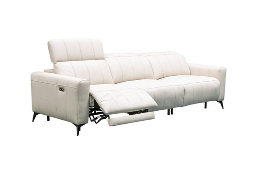 Klaussner Furniture - Skyline - Capri Beige 3 Seater Power Reclining Sofa With Adjustable Headrest view 2