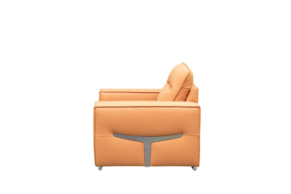Klaussner Furniture - Skyline - Grazia Orange Leather Chair With Track Arms - KLA-SKY-GM530+1.25P-32004ORANGE view 3