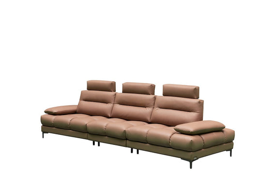 Klaussner Furniture - Skyline - Laf Chair, Armless Chair, Rafchair, 3 Headrests-Big Size In A5 Series Leather - Pvc R41-P Champagne Brown view 2