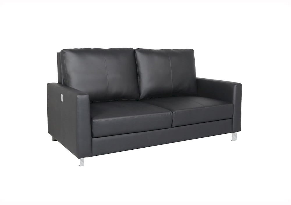 Klaussner Furniture - Skyline - Nova Queen Ebony Leather Sleeper Sofa With Chrome Legs - KLA-GIO-NOVA+QUEEN-BLACK-LEATHER view 3
