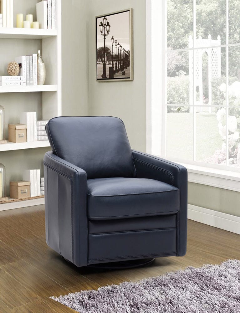 Leather Italia USA - 6773 Turner Chair - 360 Swivel - Glider 7469S Blue - 9661-6773S-017469S view 3